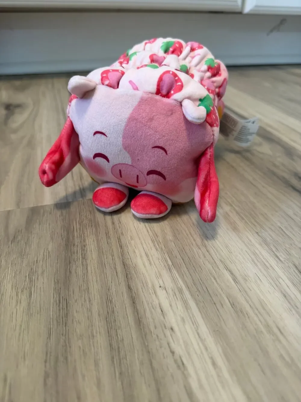 Loaferz Squishy Strawberry Cow Bread Blind Bag Plush Pink Stuffed Animal